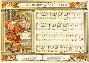 The Drink to Me Only With Thine Eyes」、「Pan-Pipes」の歌のイラスト、古歌の本、新しくアレンジされ、Theoの伴奏付き。 Marzials、ジョージ・ラウトレッジと息子によってロンドンで公開された、1 作： Walter Crane